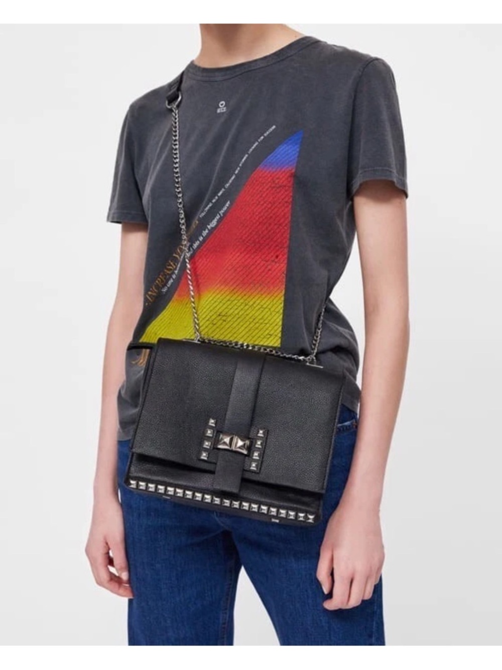 ZARA Studded Across the body bag.